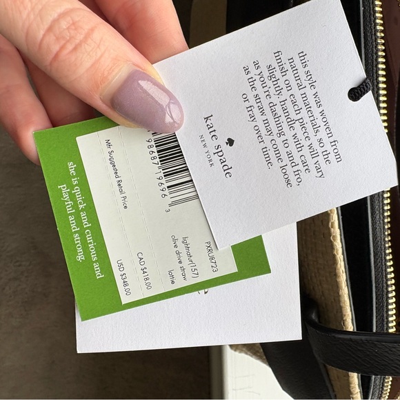 Kate Spade Olive Drive Straw Lottie Satchel - Picture 16 of 17